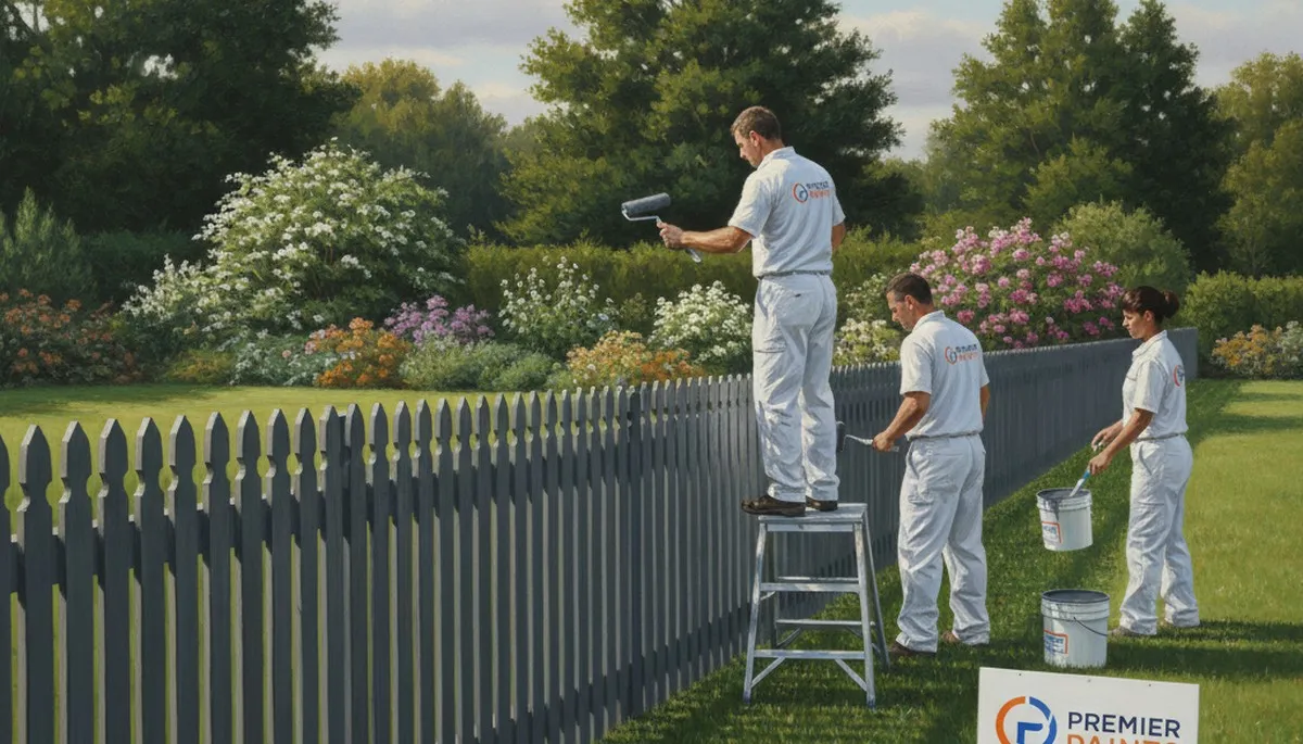 Fence painting service in Palm Springs, CA with UV-resistant coating for desert heat